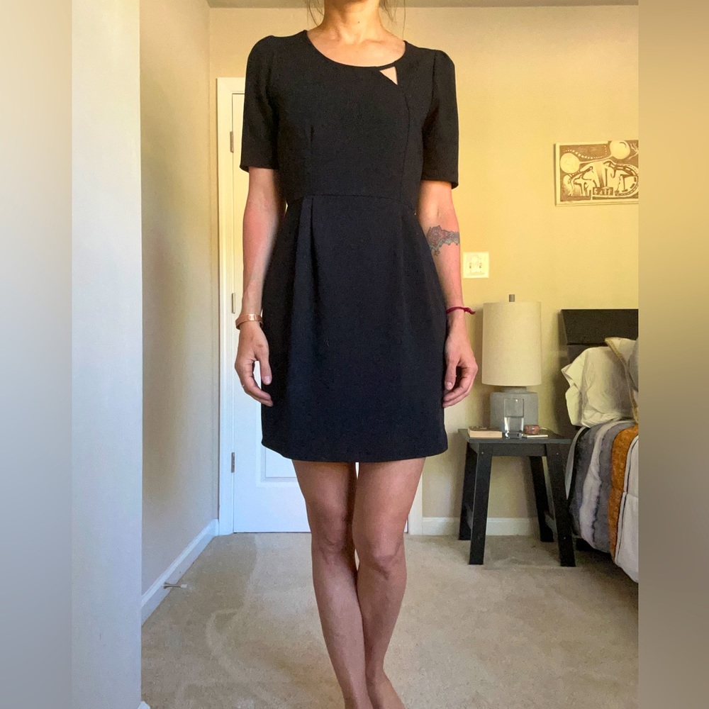 Cute Little Black Dress With Geometric Cutout